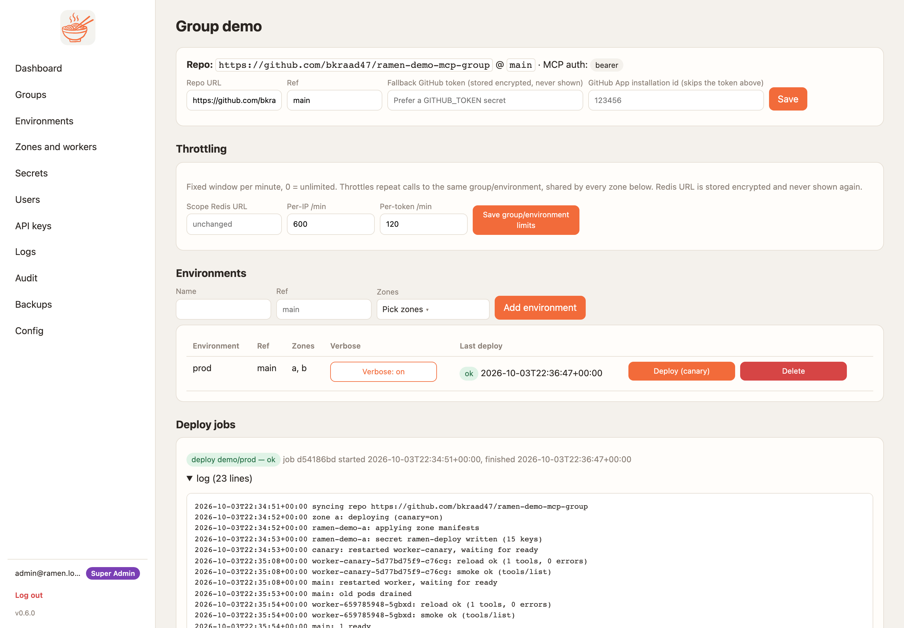 A deploy job
