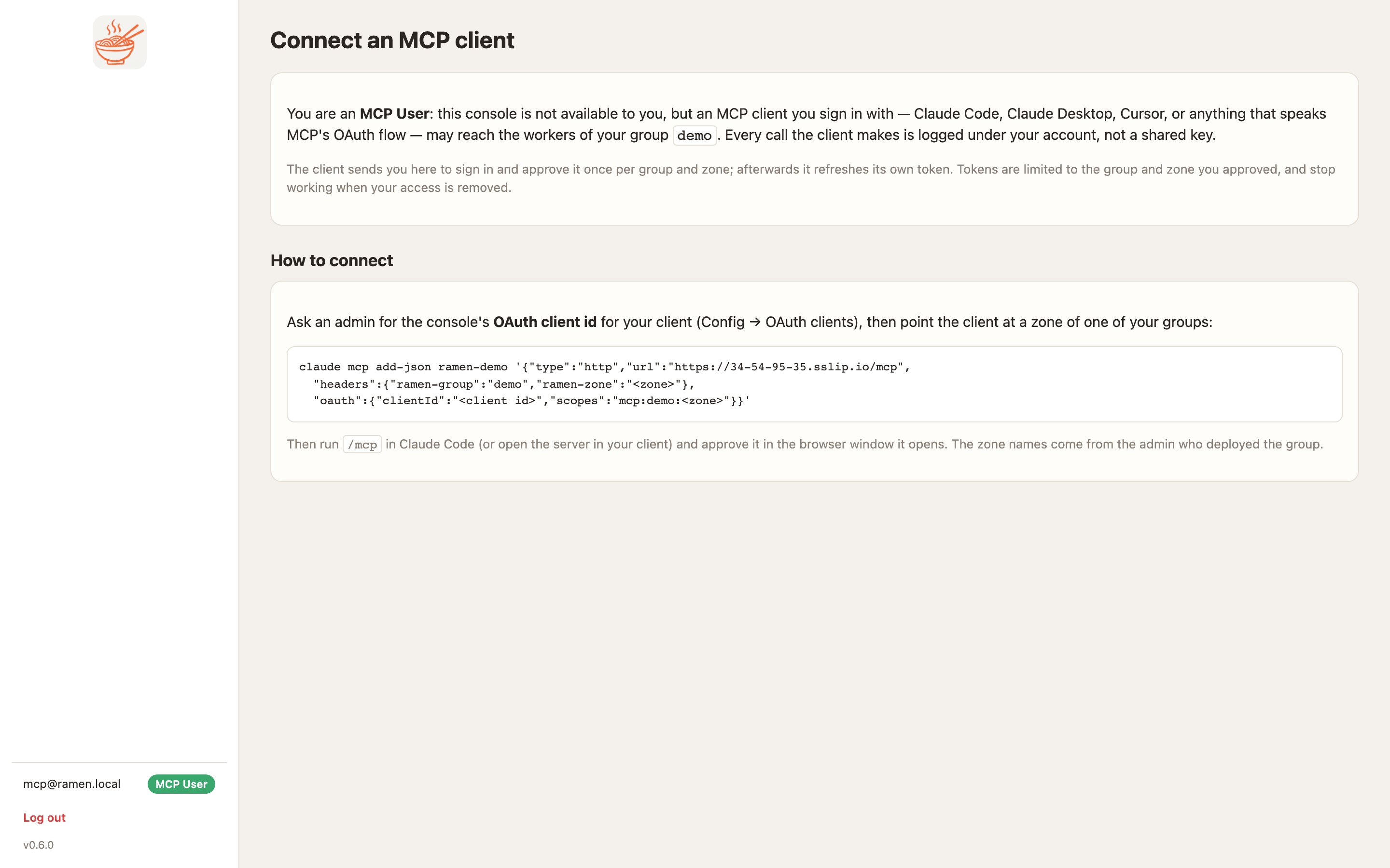 What an MCP user sees